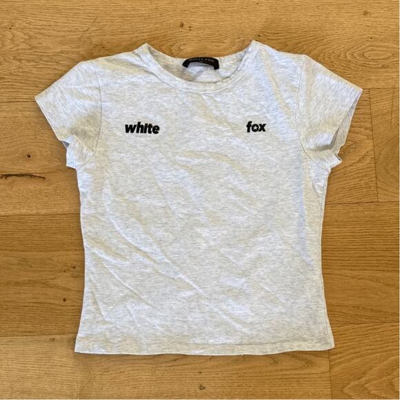 White Fox Baby Tee From The Archives Size M in Marle Grey - Picture 1 of 3